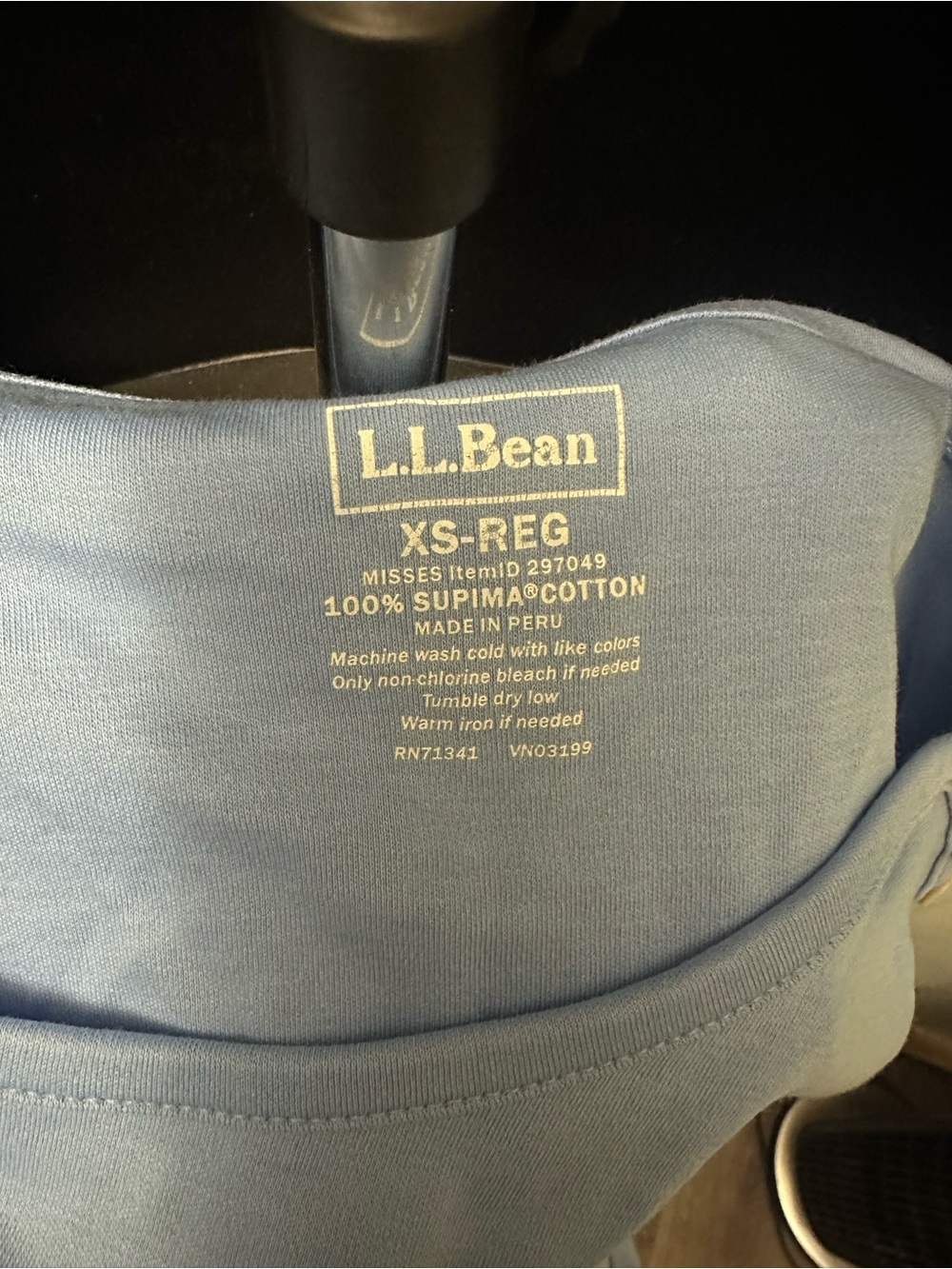 L.L.Bean Soft Blue Supima Cotton Tee